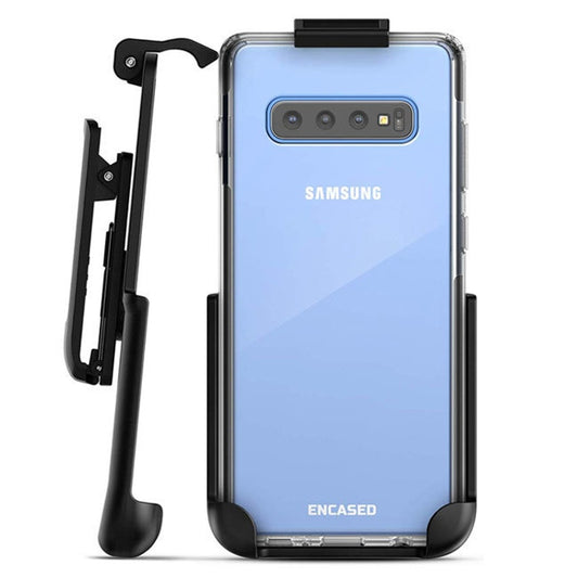 Encased Clear Back Case Samsung Galaxy S10+ Plus with Belt Clip Holster - Clear