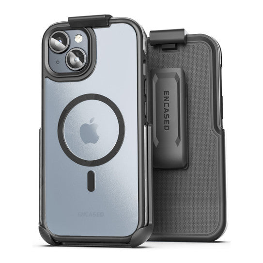 Encased MAG-AIR Case iPhone 15 Plus with Belt Clip Holster - Clear