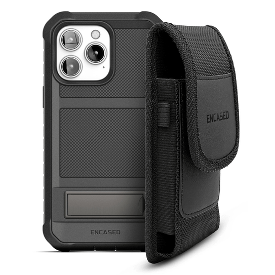 Encased Falcon Shield Case iPhone 14 Pro with Pouch - Black