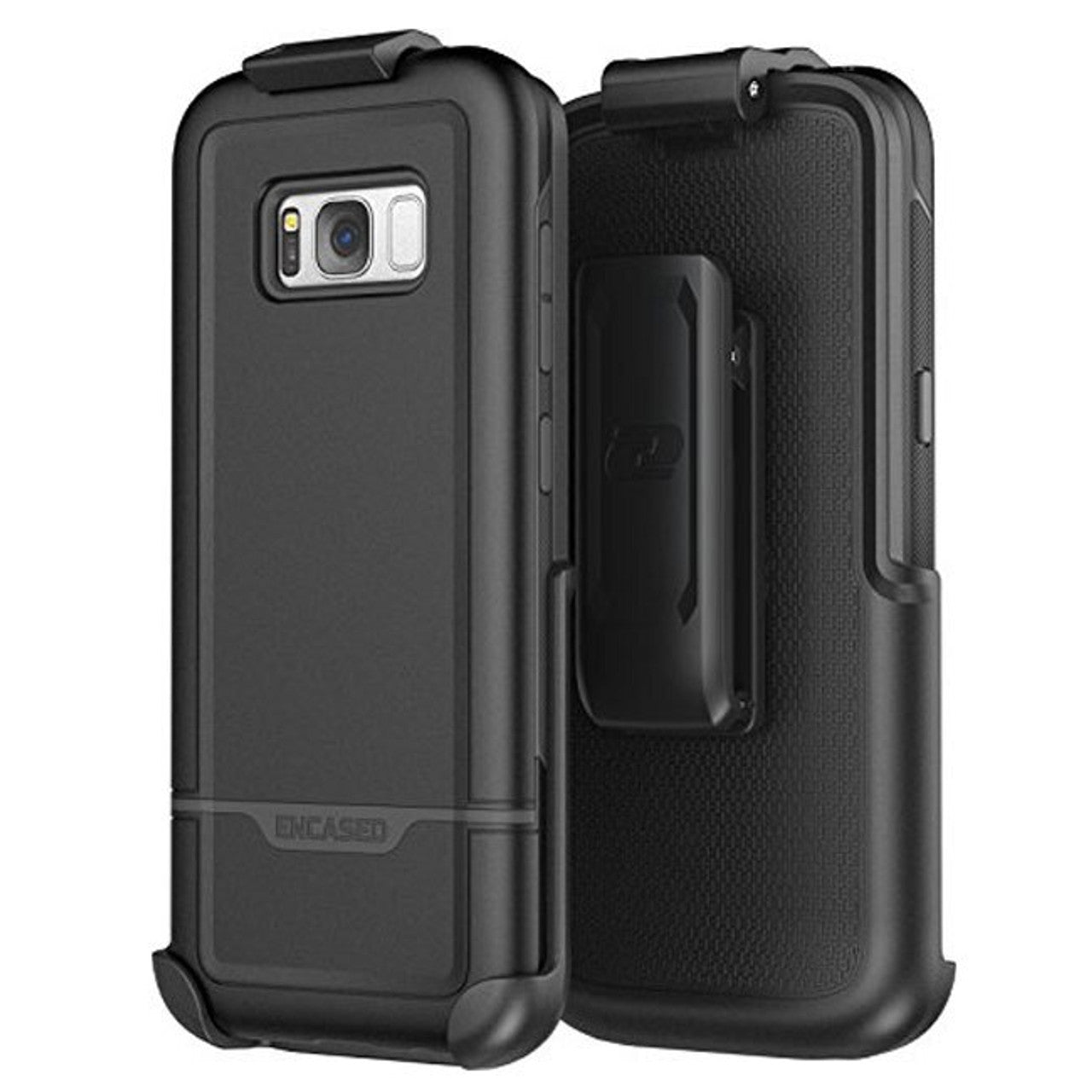 Encased Rebel Case Samsung Galaxy S8+ Plus with Holster - Black