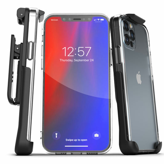 Encased Clear Back Case iPhone 13 Pro Max with Belt Clip Holster - Clear