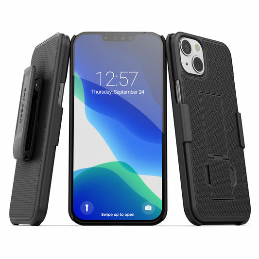 Encased Duraclip Combo Case iPhone 13 with Belt Clip Holster - Black