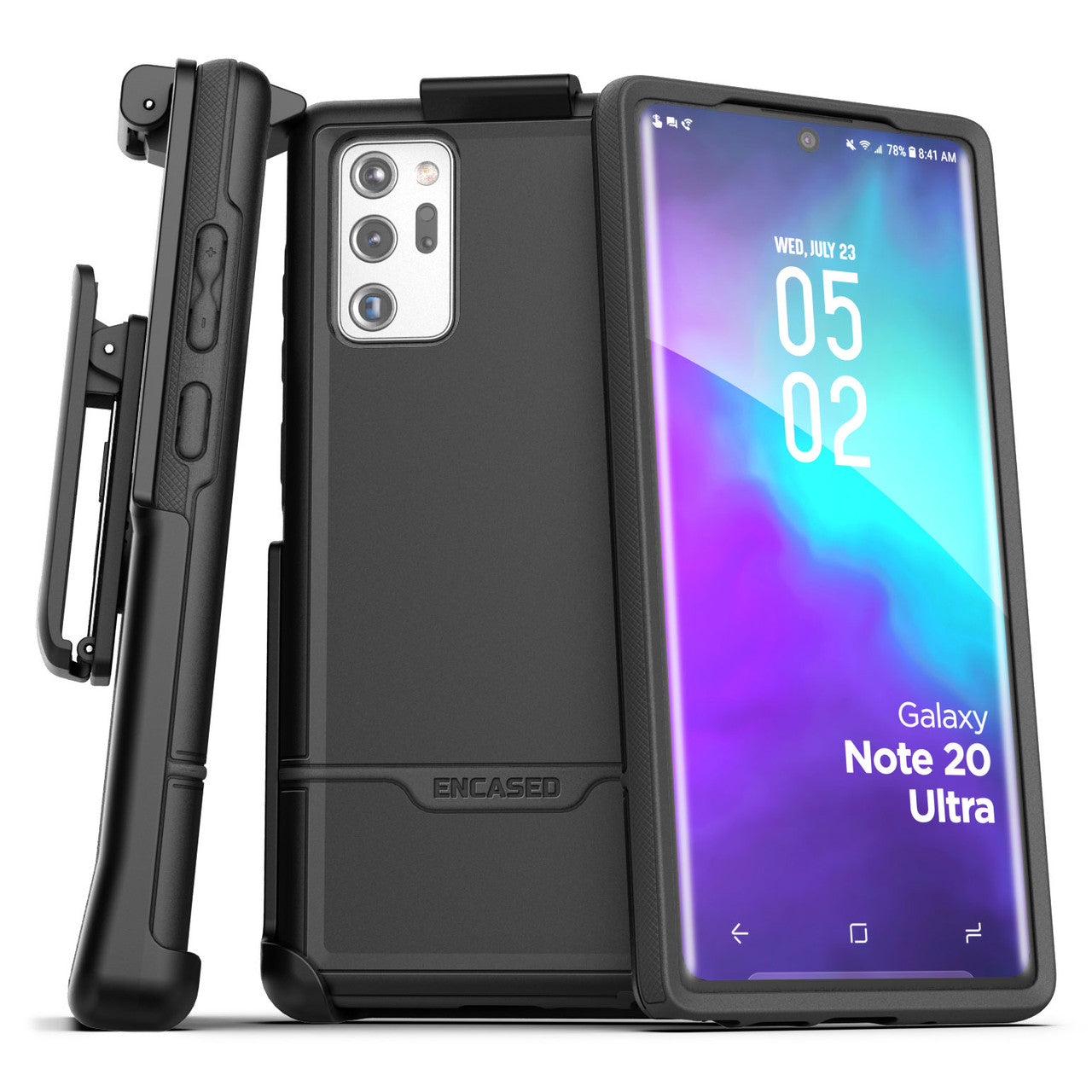 Encased Rebel Case Samsung Galaxy Note20 Ultra 5G with Belt Clip Holster - Black