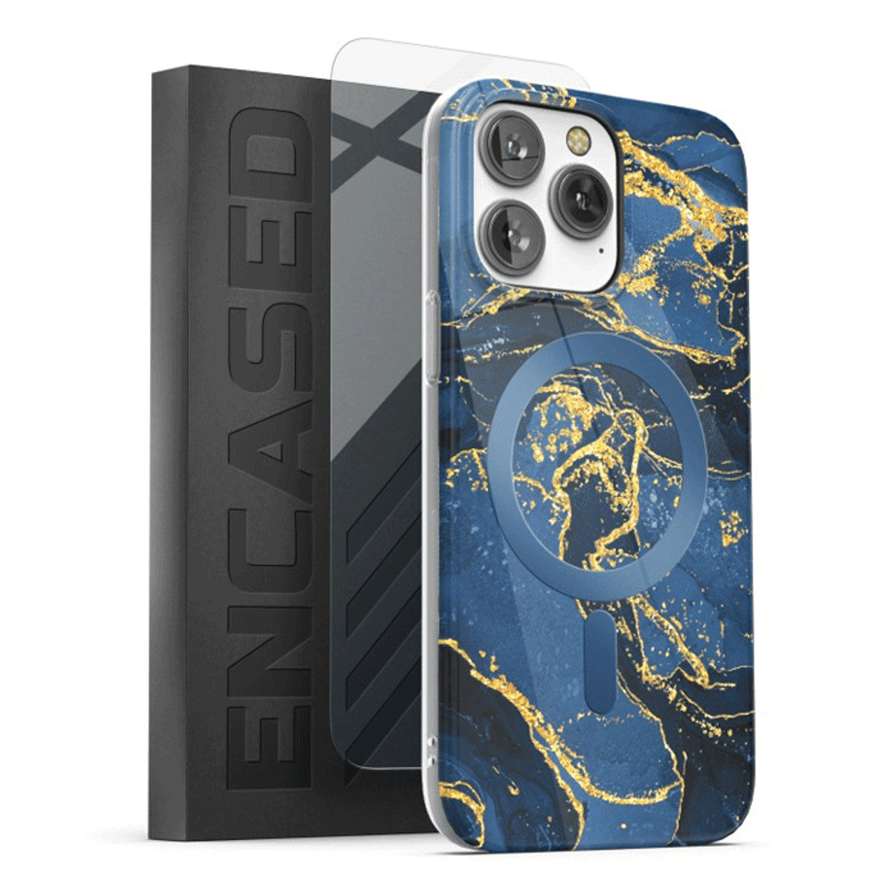 Encased Lexion MagSafe Case with Screen Protector iPhone 14 Pro - Blue Marble