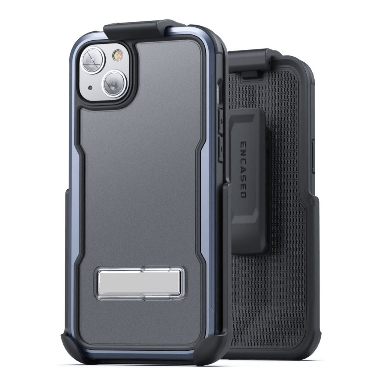 Encased Exos Armor Case iPhone 14 Plus with Belt Clip Holster - Blue
