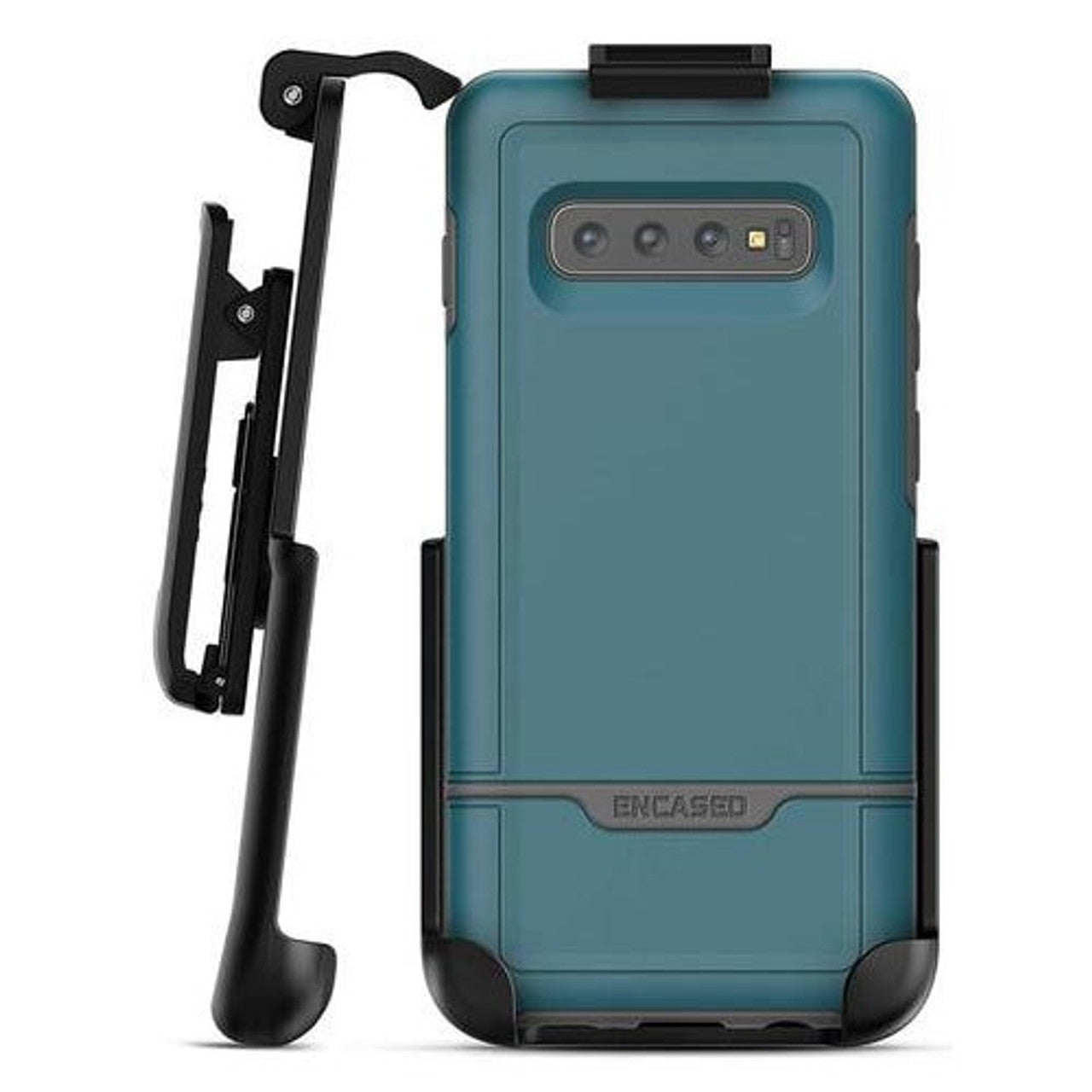 Encased Rebel Case Samsung Galaxy S10+ Plus with Belt Clip Holster - Angel Blue