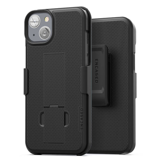Encased Duraclip Case iPhone 14 with Belt Clip Holster - Black