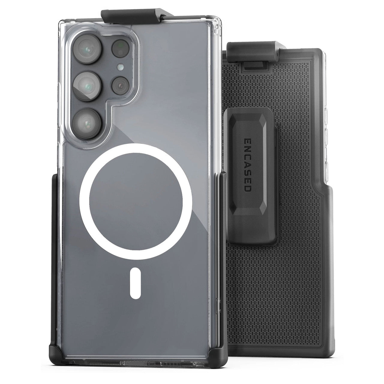 Encased Clear MagSafe Case Samsung Galaxy S23 Ultra with Belt Clip Holster - Clear