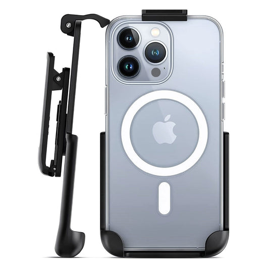 Encased Magsafe Clear Case iPhone 15 Pro with Belt Clip Holster - Clear