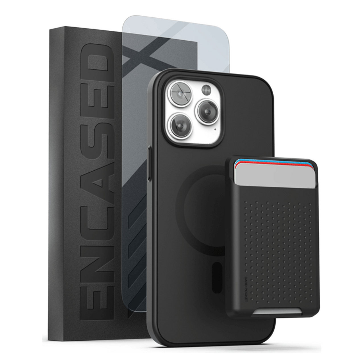 Encased Slimshield Magsafe Case iPhone 14 Pro Max with TPU Wallet - Black