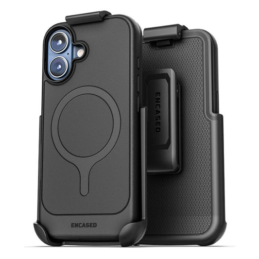 Encased Thin Armor Case iPhone 17 with Belt Clip Holster - Black