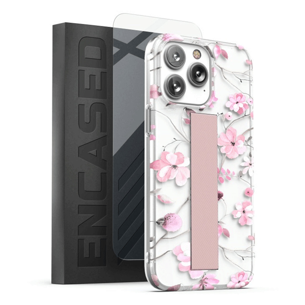 Encased Loop Case with Screen Protector iPhone 14 Pro - Pink Flowers