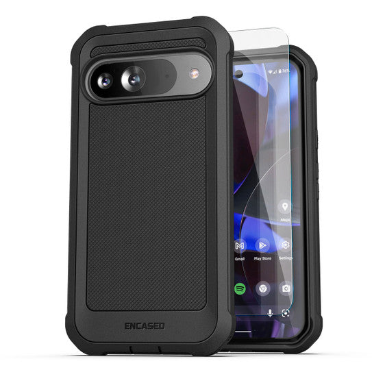 Encased Falcon Case Google Pixel 9/9 Pro with UHD Screen Protector - Black