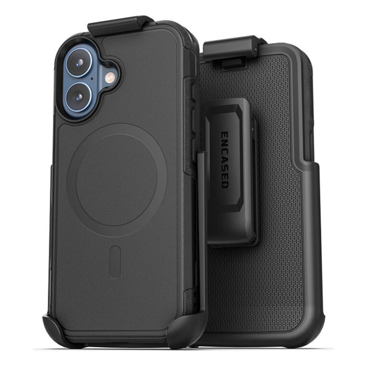 Encased Challenger Case iPhone 17 with Belt Clip Holster - Black