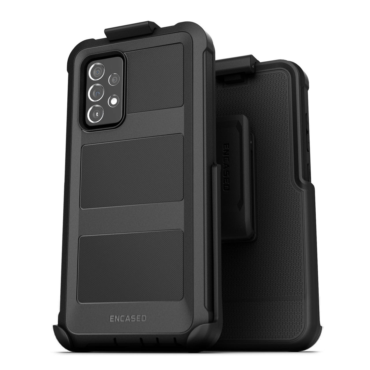 Encased Falcon Case Samsung Galaxy A72 with Belt Clip Holster - Black