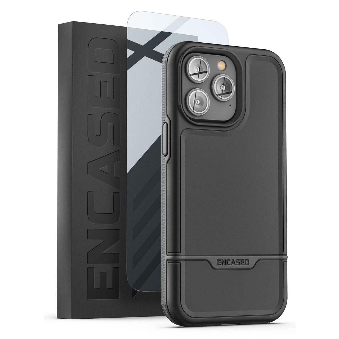 Encased Rebel Case with Screen Protector iPhone 14 Pro Max - Black