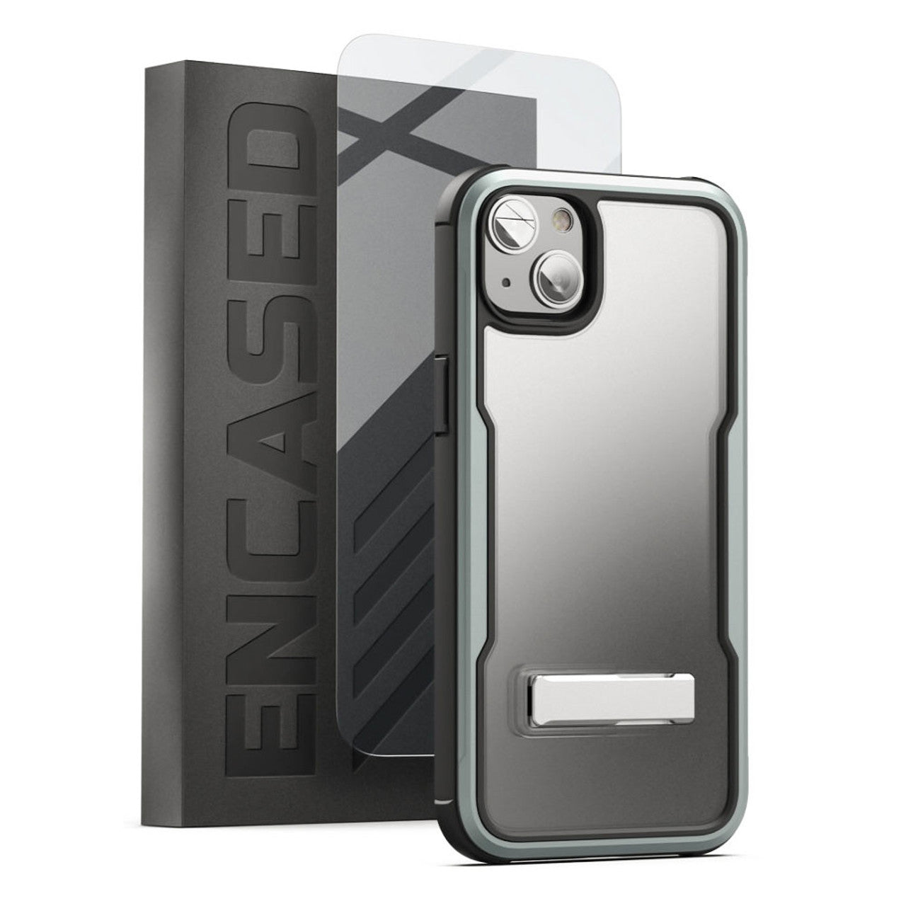 Encased Exos Armor Case with Screen Protector iPhone 14 Plus - Gunmetal