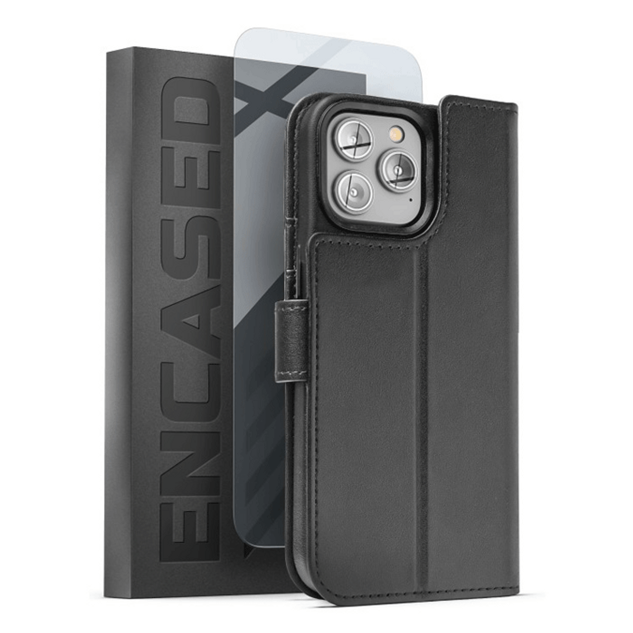Encased Primo Leather MagSafe Case and Folio Wallet iPhone 14 Pro - Black