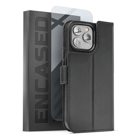Encased Primo Leather MagSafe Case and Folio Wallet iPhone 14 Pro - Black