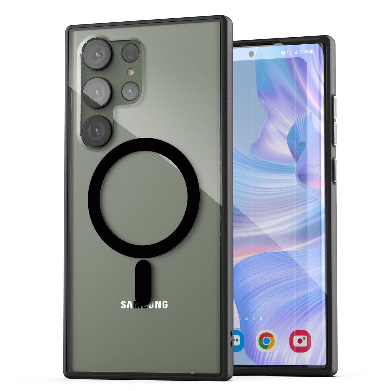 Encased Clear Magsafe Case Samsung Galaxy S23 Ultra - Black