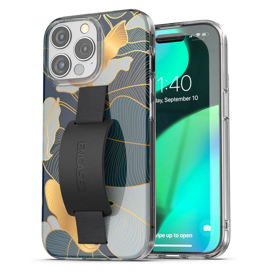 Encased Hand Loop Case iPhone 15 Pro Max - Blue/Gold Leaf