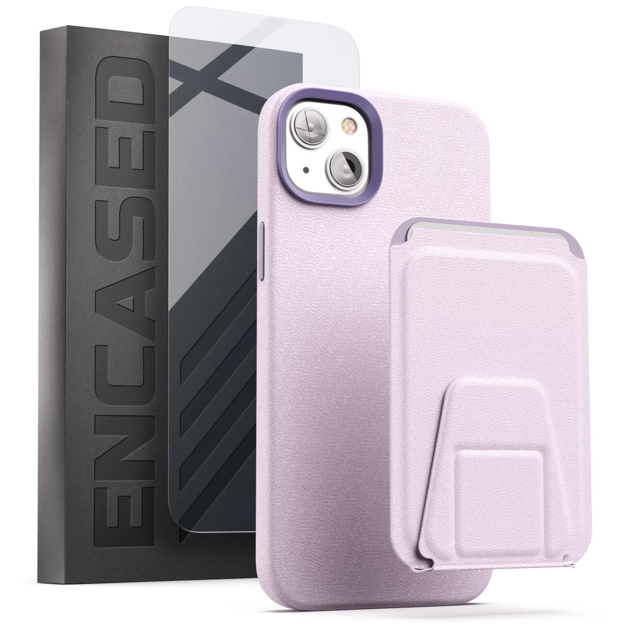 Encased Artura Leather MagSafe Case and Wallet iPhone 14 - Lavender