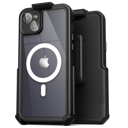 Encased Waterproof Case iPhone 14 with Belt Clip Holster - Black