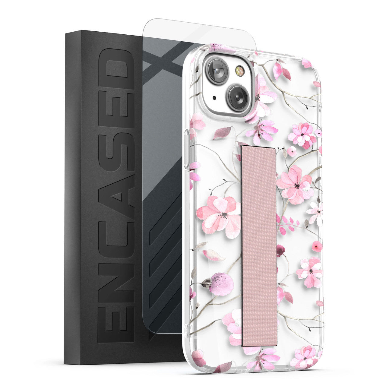 Encased Loop Case with Screen Protector iPhone 14 - Pink Flowers