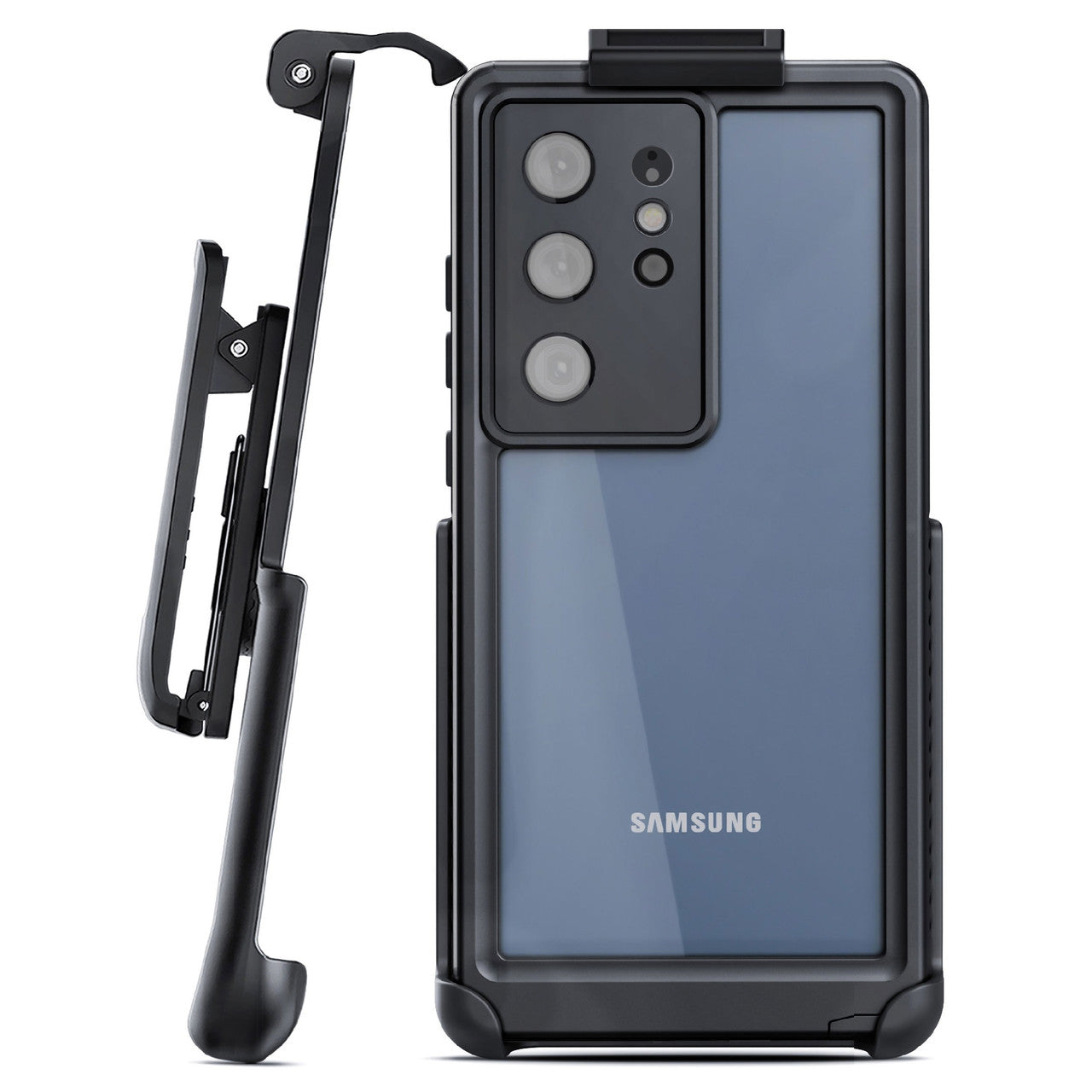 Encased Waterproof Case Samsung Galaxy S23 Ultra with Belt Clip Holster - Black