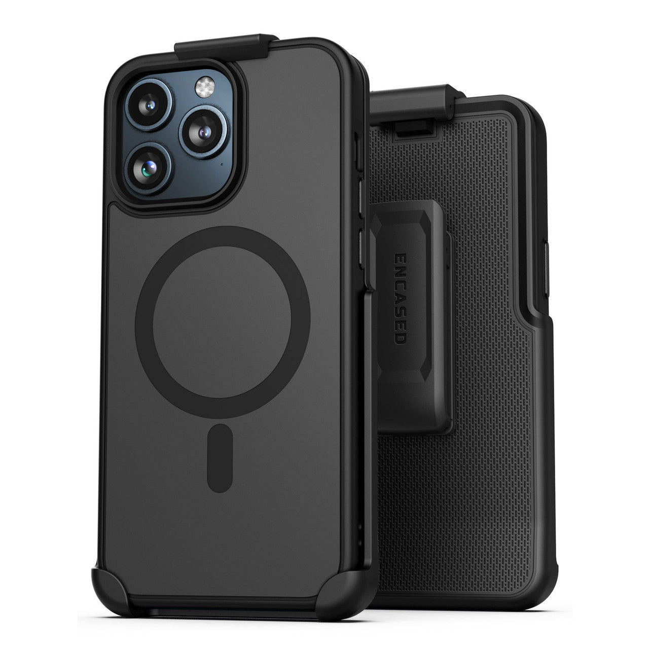 Encased Slimshield MagSafe Case iPhone 16 Pro with Belt Clip Holster - Black
