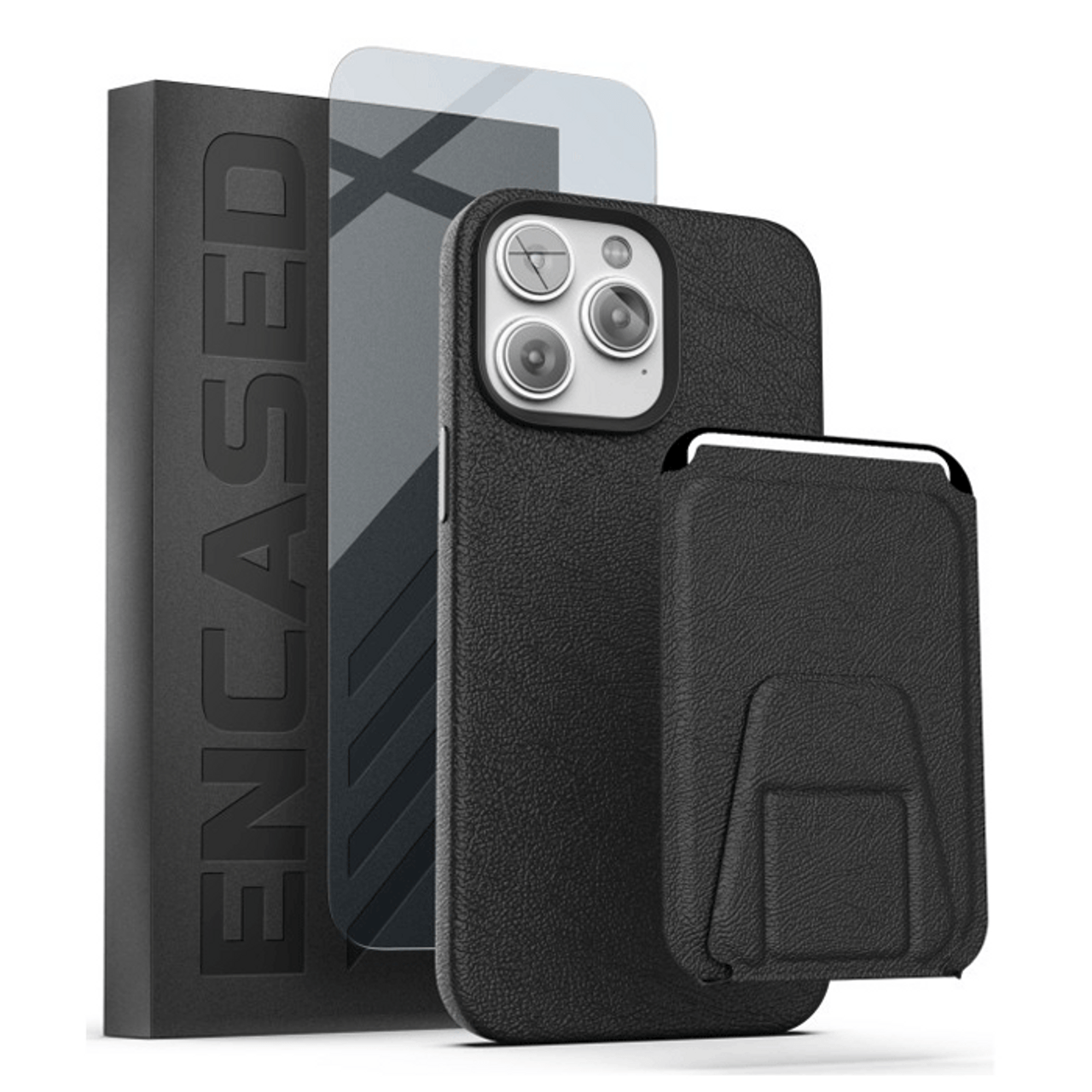 Encased Artura Leather MagSafe Case and Wallet iPhone 14 Pro Max - Black