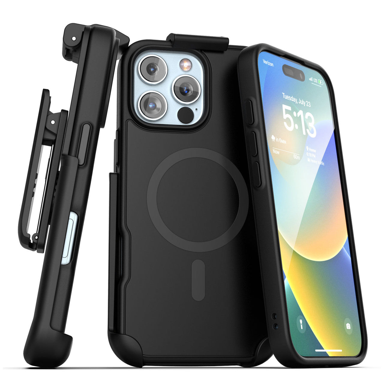 Encased Slimshield MagSafe Case iPhone 16 Pro Max with Belt Clip Holster - Black