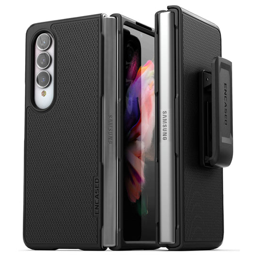 Encased Duraclip Case Samsung Galaxy Z Fold4 with Belt Clip Holster - Black