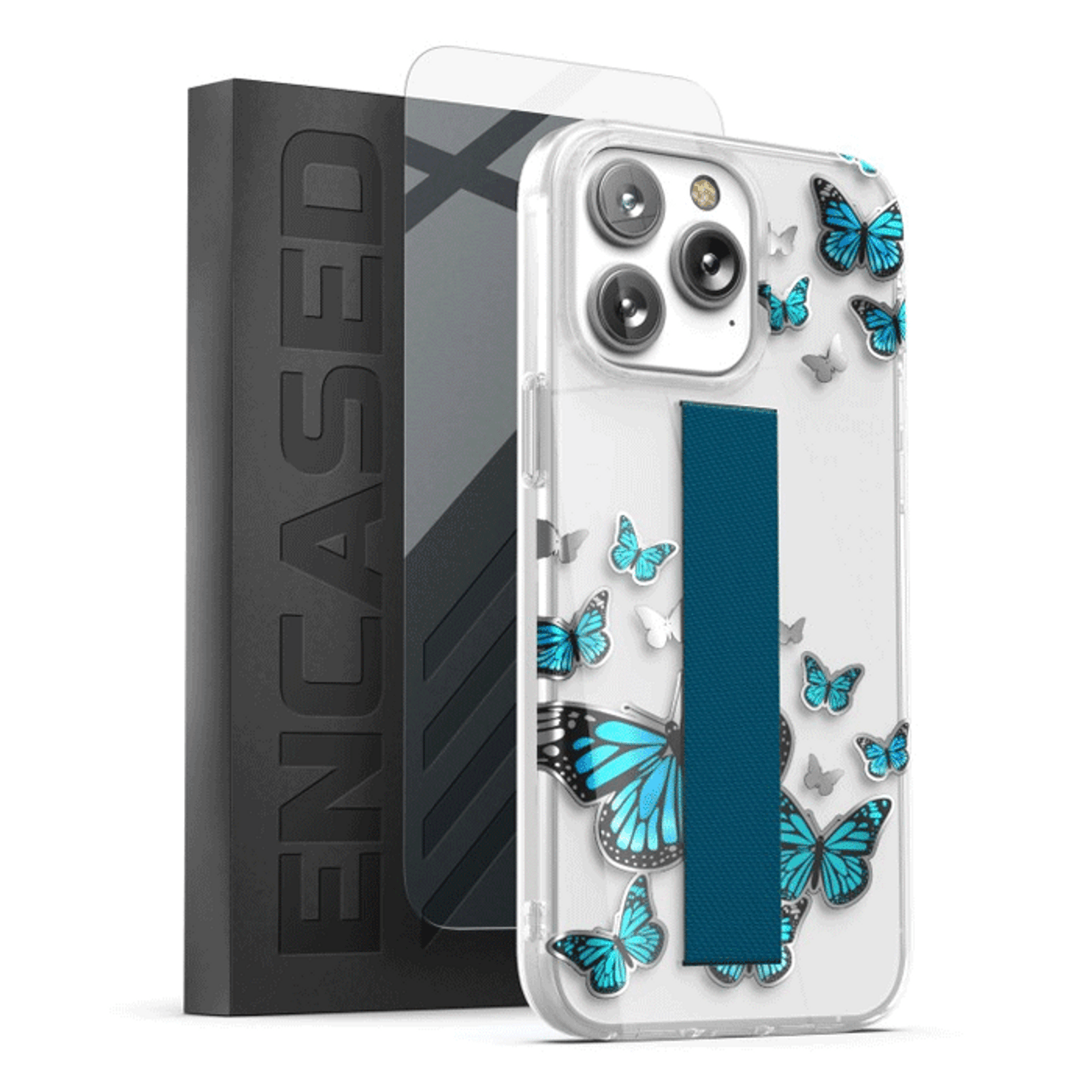 Encased Loop Case with Screen Protector iPhone 14 Pro Max - Blue Butterfly