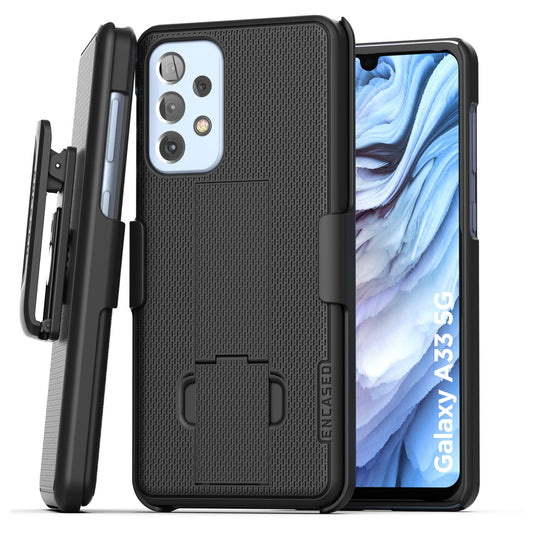 Encased Duraclip Case Samsung Galaxy A33 5G with Belt Clip Holster - Black