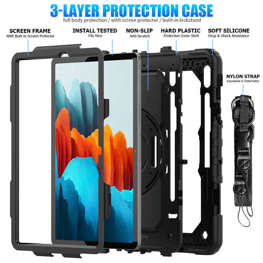 Krakatoo Armor Case Samsung Galaxy Tab S7 11" 2020 with Handstrap - Black