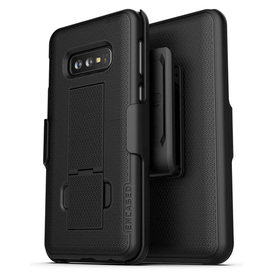 Encased Combo Case Samsung Galaxy S10e with Belt Clip Holster - Black