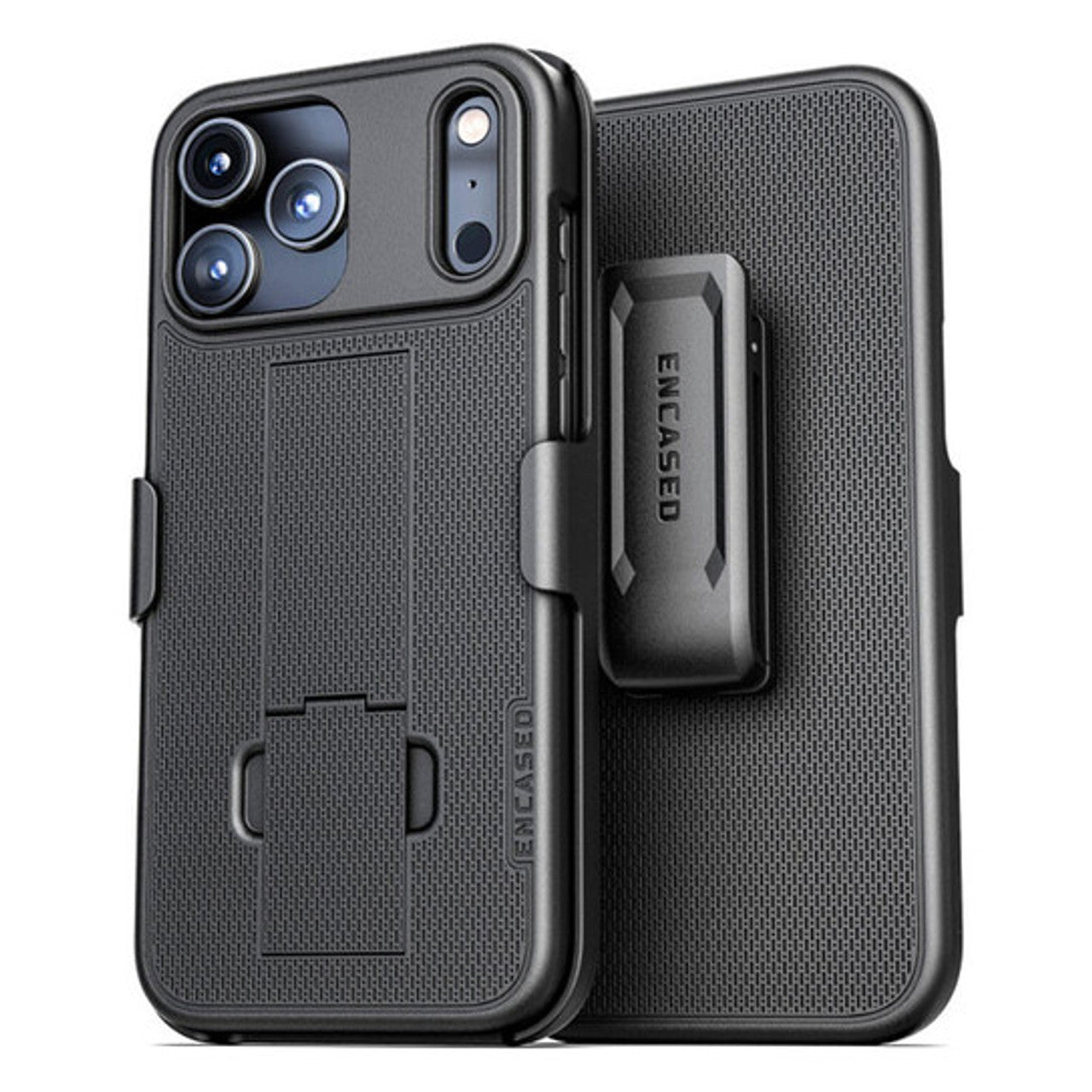 Encased DuraClip Case iPhone 17 Pro with Belt Clip Holster - Black