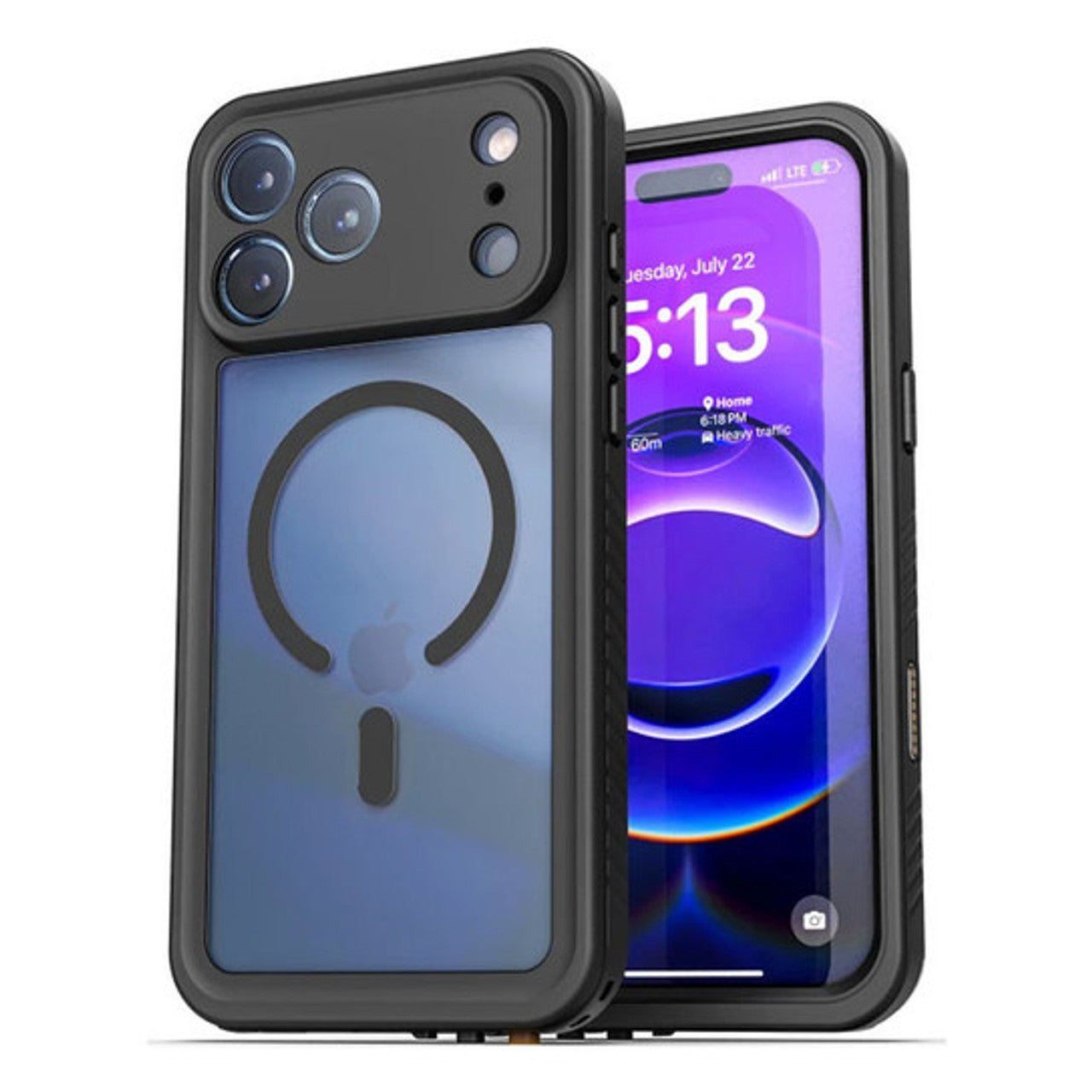 Encased Titan Waterproof Case iPhone 17 Pro - Black/Clear