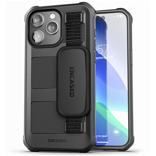 Encased Falcon Hand Strap Case iPhone 15 Pro - Black