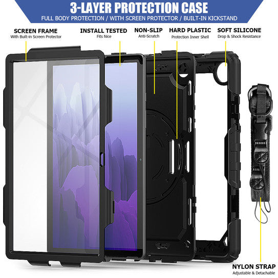 Krakatoo Armor Case Samsung Galaxy Tab A7 10.4" 2020 with Handstrap - Black