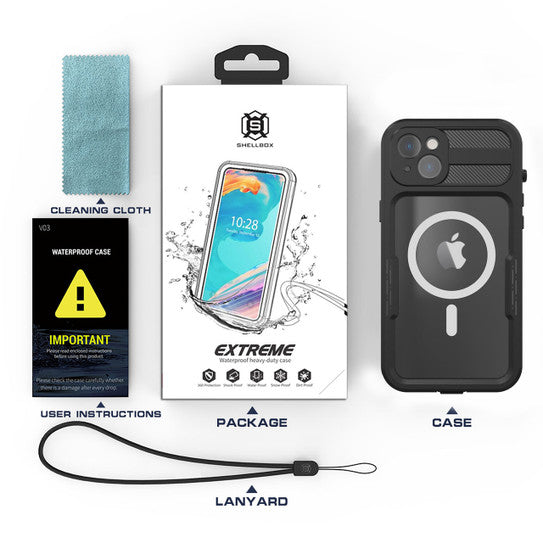 Krakatoo Mars WaterProof Case iPhone 14 Plus - Black with Metal Ring