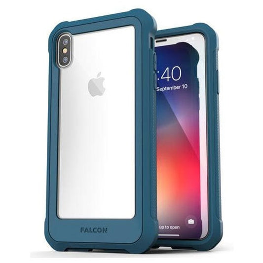 Encased Falcon Case and Tempered Glass Screen Guard iPhone Xs Max - Teal/Clear