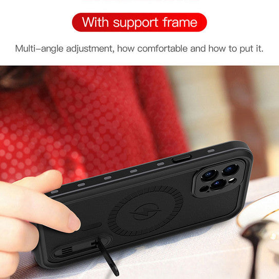 Krakatoo MagStand WaterProof Case iPhone 12 Pro - Stealth Black