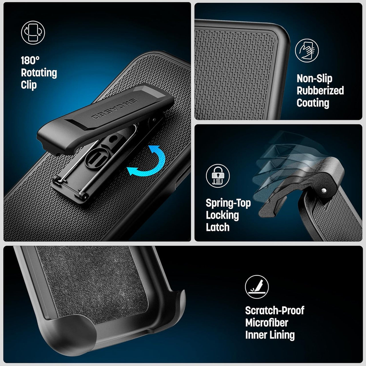 Encased SlimShield Case Samsung Galaxy S26 Ultra with Belt Clip Holster - Black