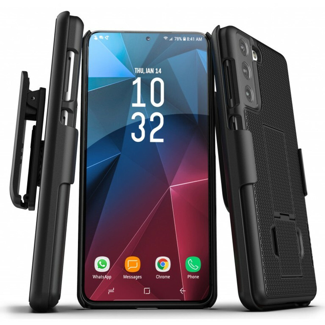 Encased Duraclip Case Samsung Galaxy S21 5G with Belt Clip Holster - Black