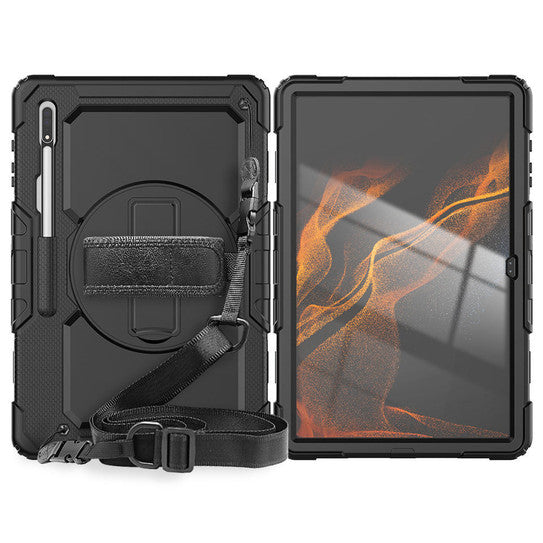 Krakatoo Armor Case Samsung Galaxy Tab S8 Ultra with Handstrap - Black