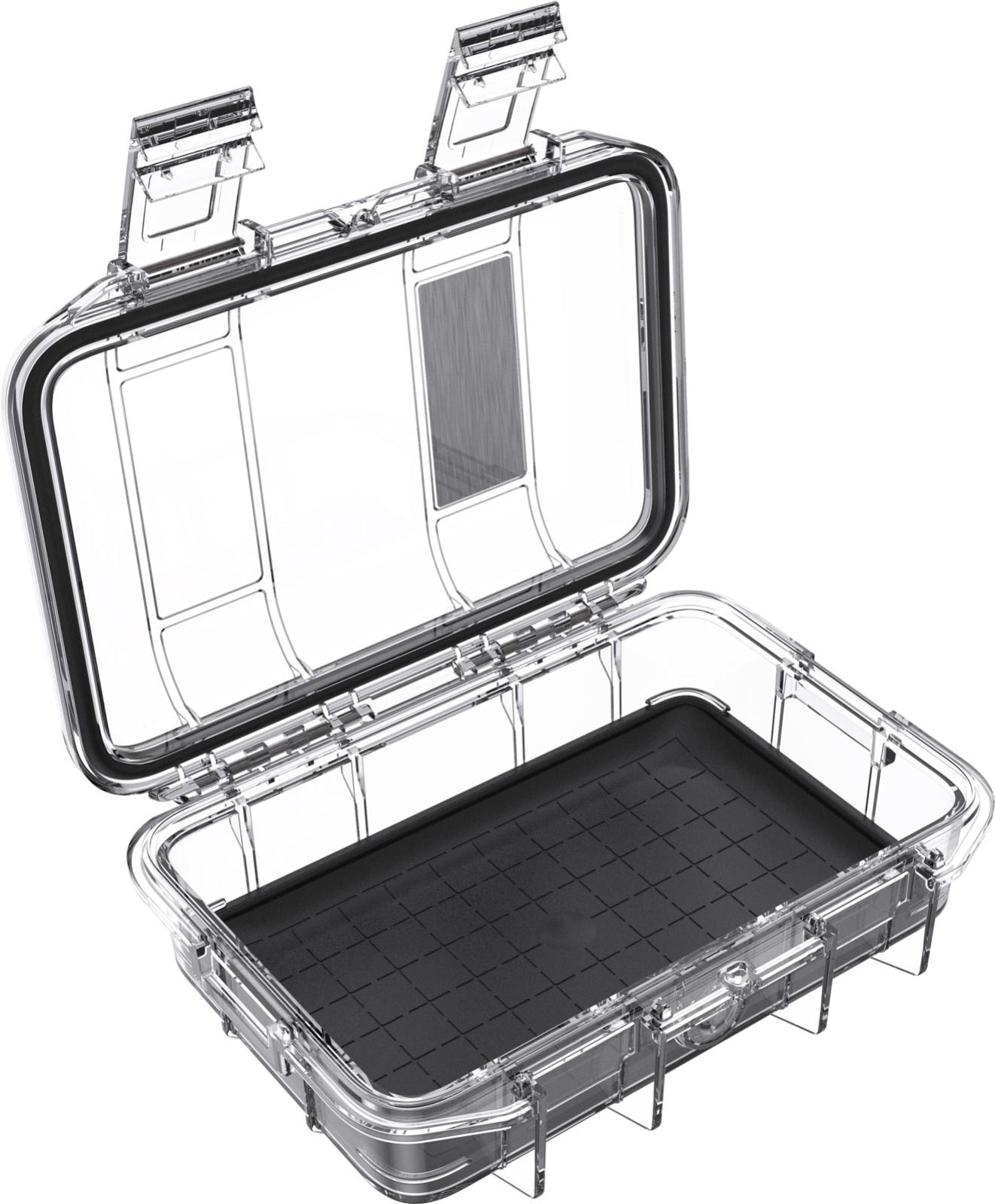 Pelican M60 Waterproof Hard Micro Case with Black Liner - Clear/Black