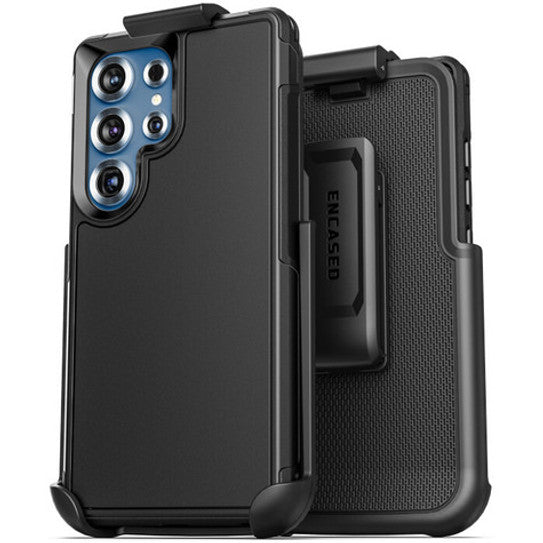 Encased Challenger Case Samsung Galaxy S25 Ultra with Belt Clip Holster - Black