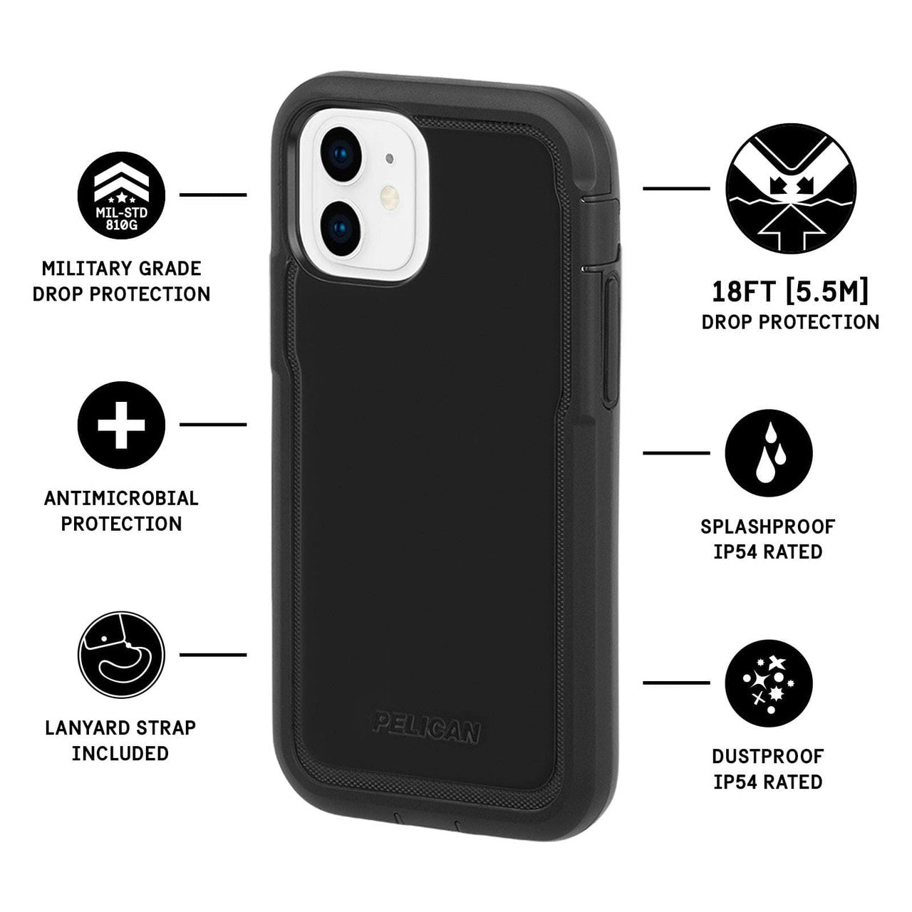 Pelican Marine Active Case iPhone 12 Mini - Black
